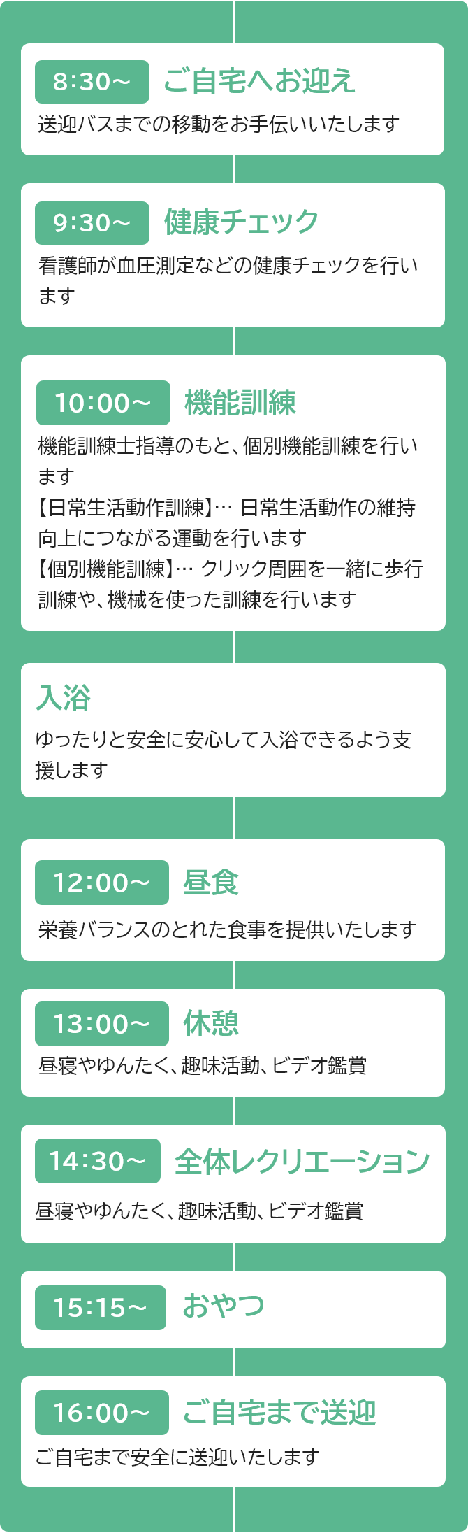 一日のスケジュール紹介